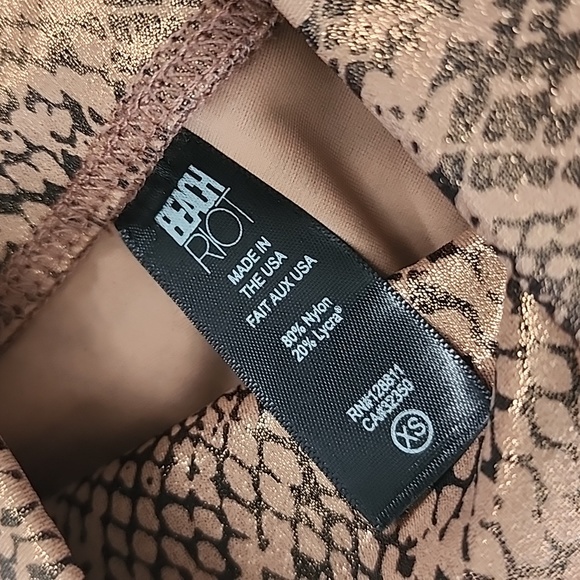 Beach Riot Sport Metallic Snakeskin Python Print Leggings XS - Picture 7 of 10